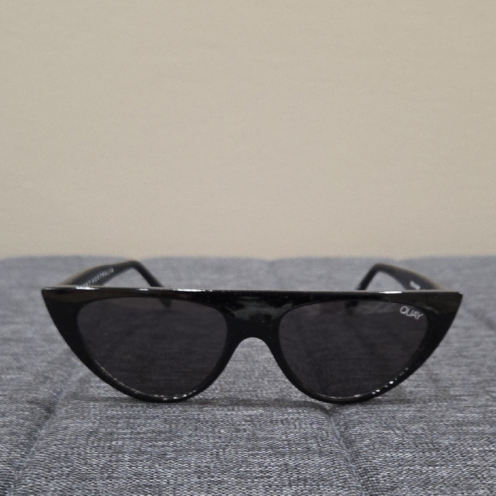 Quay Australia Sleek Black Cat-Eye Sunglasses